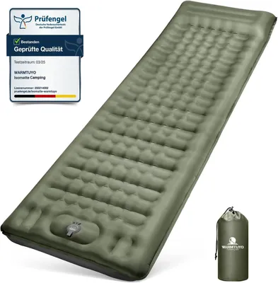 Produktbild von Isomatte mit Fußpumpe und Kissen, 12 cm Dicke, zum Camping