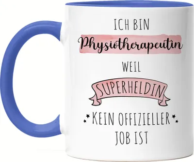 Produktbild von Ich Bin Physiotherapeutin Weil Superheldin Kein Anerkannter Job Ist Tasse Blau Geschenk Danke Sagen