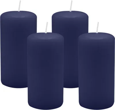 Produktbild von 4er Set Adventskranzkerzen Nachtblau Dunkelblau Ø 50 x 100 mm