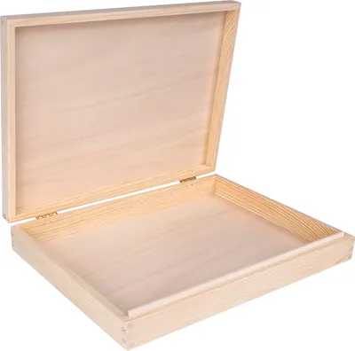 Produktbild von Creative Deco A4 Holz-Kiste mit Deckel | 34 x 25,3 x 5,3 cm (+/- 1 cm) | Unlackierte Aufbewahrungs-Box | Große Schatulle | Große Holz-Box Ideal zur Lagerung