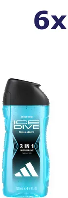 Produktbild von 6x Adidas douchegel 250ml 3in1 Ice Dive