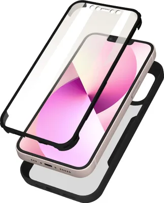 Produktbild von Avizar, Rundum-Schutzhülle mit Silikon Bumper für Apple iPhone 13, Schwarz