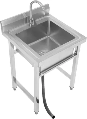 Immagine prodotto di Lavello in acciaio inossidabile autoportante - Lavello indipendente - Lavello da cucina - Lavello esterno - Lavello integrato in un banco di lavoro