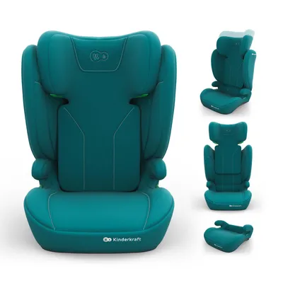 Obrázok produktu pre Kinderkraft I-SPARK 2 PLUS – detská autosedačka i-Size 100–150 cm, 2-v-1 podsedák, 3,5–12 rokov, H-GUARD & SPS, 10-stupňovo nastaviteľná opierka hlavy, zelená