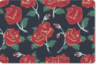 Produktbild von MuchoWow® Mauspad Mousepad Rosen - Blume - Muster - Rot 27x18 cm - Mousepads - Maus Mat - Pad - Mausunterlage - Büroartikel - Desk Matten