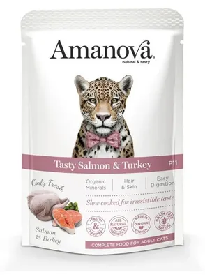 Produktbild von Amanova Getreidefreies Katzenfutter mit Lachs & Pute 85 g