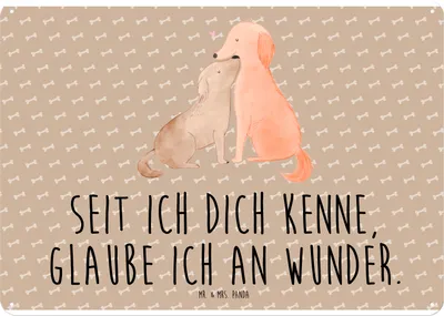 Produktbild von Mr. & Mrs. Panda tafel Hunde Liebe DIN A4 - Hundeglück - Geschenk, Wandbild, Metallbild, Kuscheln, Wandschild, Hundeliebe, Sprüche, Optimitisch, Hund, Schild, Herz
