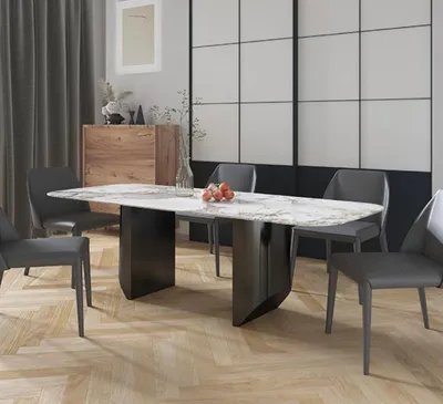 Produktbild von Luxus Tisch Metall Esstisch Mega Design Metall Tische Esszimmer Möbel Esstische
