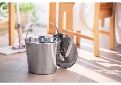 Immagine prodotto di Secchio in acciaio inossidabile per la cucina, con bordo rifinito, capacità 8 litri