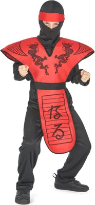 Obrázek produktu pro Červený kostým ninja draka pro chlapce L 10-12 let (130-140 cm)