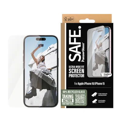 Image de PanzerGlass SAFE. by ® Screen Protector iPhone 16 | 15 | Ultra-Wide Fit