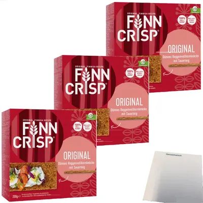 Produktbild von Finn Crisp Original 3er Pack (3x200g Packung) + usy Block