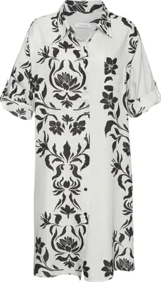 Produktbild von LASCANA Longbluse beige-schwarz bedruckt Größe 42