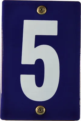 Produktbild von Hausnummernschild 5 Emaille Hausnummer Schild 12x8 cm Haus Nummer Zahl Ziffer Metallschild