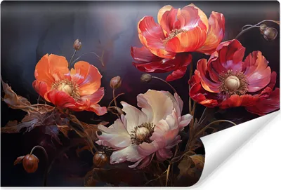 Produktbild von Muralo Selbstklebende Fototapete für Wohnzimmer BLUMEN Blätter Feldpflanzen Natur Vintage Br. 368cm x Hö. 280cm
