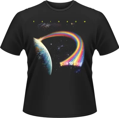 Produktbild von RAINBOW T-Shirt mit 'DOWN TO EARTH' Motiv, gefertigt aus 100% reiner Baumwolle