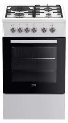 Image de Cuisinière gaz 60l 4 feux blanc - Beko - FSS53011DW - b100