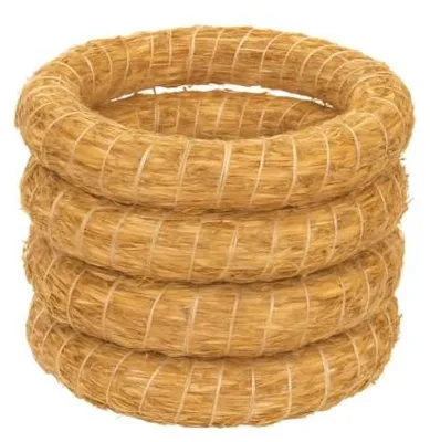 Immagine prodotto di Aqbau, corone in paglia naturale, confezione da 5 pezzi, diametro 20 cm, spessore 4 cm – Base per corone in paglia, ideale per creare corone natalizie, corone da porta e decorazioni – Base per corone da personalizzare