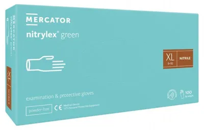 Produktbild von Einweghandschuhe Mercator Nitril grün Größe XL 100 Stück für Hygiene für Arbeit