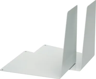 Produktbild von Buchstützen, Metall, Weiß, (L/B/H) 120/140/145 mm, keilförmig, VE = 1 Paar