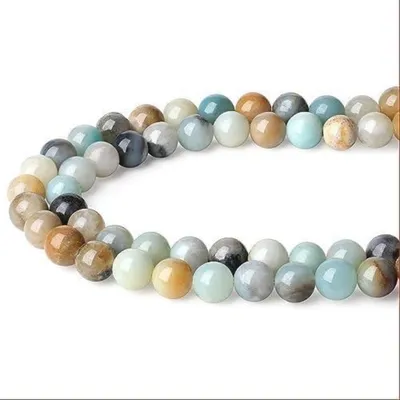 Produktbild von Naturstein Perlen Amazonit 8mm zum Auffädeln für Schmuck DIY 47 Stück