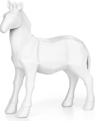 Immagine prodotto di Moritz Decorazione poligonale Cavallo Pony Puledro Decorazione Bianco Regalo Figure geometriche Decorazione moderna Scultura Statua Animale