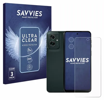 A product shot showing a phone screen protector package, a smartphone, and a screen protector.