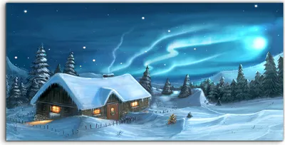 Produktbild von Coloray Acrylbild 120x60  Wandbild Acrylbilder verschneiten Winter Weihnachtsnächten