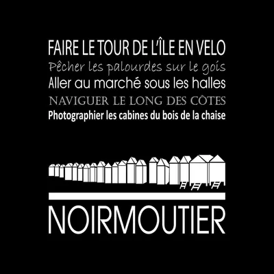 Image de Tableau sur toile Noirmoutier noir 30x30 cm, Tableau mural moderne pour décoration intérieure