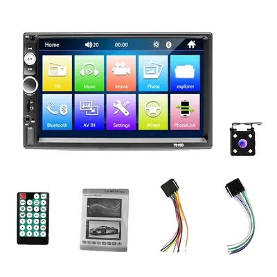 Image de Lecteur stéréo de voiture, écran tactile 7 pouces, support pour caméra de recul, 7010 Radio 4Led Cam
