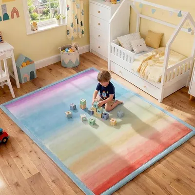 Imagen del producto de Alfombra para gatear para bebés, 150x200x3 cm, fabricada con espuma viscoelástica y con base antideslizante