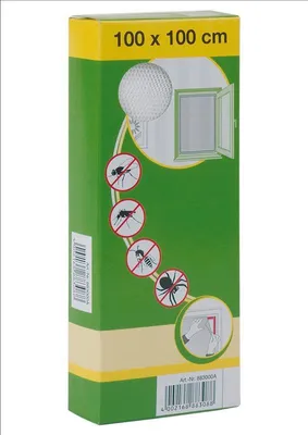 Produktbild von Fenster-Moskitonetz 100x100 cm – Weiß – Polyester mit Klettband – Insektenschutz für Fenster