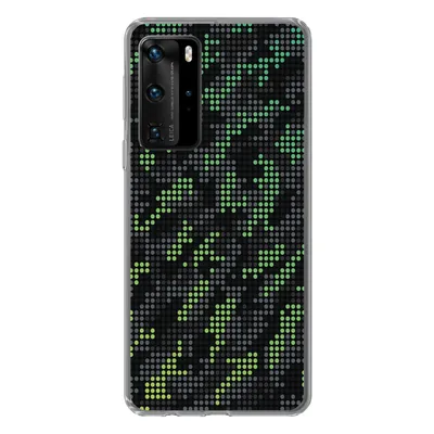 Produktbild von MuchoWow® Handyhülle Schutzhülle Hülle für Huawei P40 Pro Camouflage-Muster aus grünen und grauen Punkten Silikon Softcase Handy Hülle - Schutz