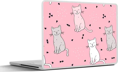 Produktbild von MuchoWow® Laptop Aufkleber Sticker Cover Katze - Haustiere - Mädchen - Design 32.5x23.5 cm - Sticker für Laptop - Selbstklebend