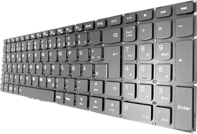 Produktbild von DEUTSCHE - Tastatur Keyboard ohne Rahmen mit Beleuchtung kompatibel für Lenovo IdeaPad 310-15ISK
