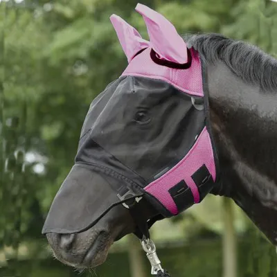 Produktbild von BUSSE Fliegenmaske Fly Cover Pro Fliegenschutz Pink/Schwarz Shetty