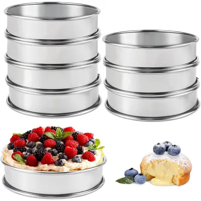 Produktbild von Backringe Edelstahl 8 Stück 8,5 cm Durchmesser für Muffins, Eier, Crumpets