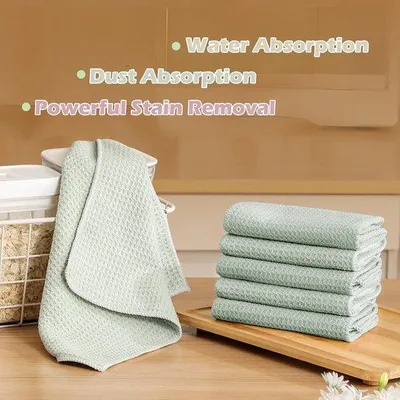Produktbild von Mikrofasertücher – Grün – 30 x 30 cm – Saugfähige und fusselfreie Tücher – Für Küche, Fenster und Auto