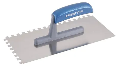 Obrázek produktu pro Hladítko FESTA nerez dřevěná rukojeť 280x130mm zub e8 31121
