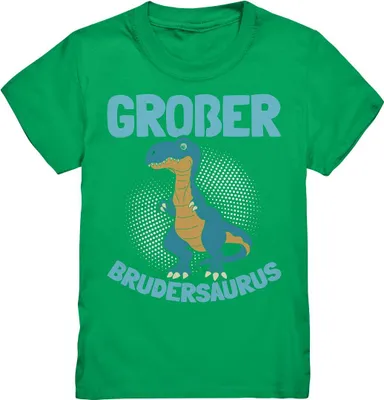 Produktbild von Großer Bruder Dino T-Rex T-Shirt – Kelly Green / 98/104 (3-4)