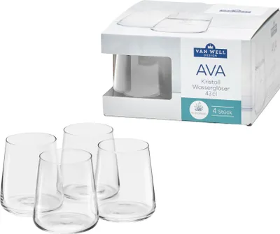 Obrázok produktu pre VAN WELL pohár na vodu Ava crystal 430ml krabica 4 ks