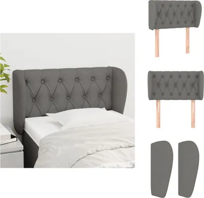 Produktbild von vidaXL Kopfteil mit Ohren Dunkelgrau 83x23x78/88 cm Stoff -  Kopf- & Fußenden