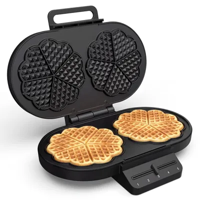 Productafbeelding van Princess 132384, 10 wafels/wafelplaten, Hartvormig, Zwart, Aluminium, Kunststof, 1 meter