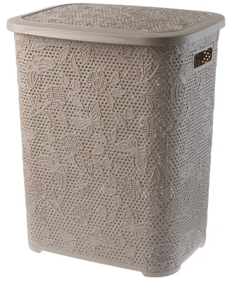 Image de Panier à linge, grande capacité, design moderne, beige