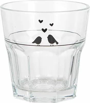 Produktbild von Clayre & Eef Wasserglas 200 ml Transparant Glas Vögel