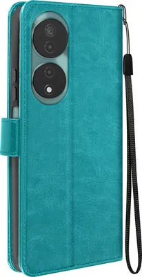 Obrázok produktu pre Mayaxess, puzdro Honor 90 Smart Wallet s funkciou stojana a remienkom na ruku, tyrkysové