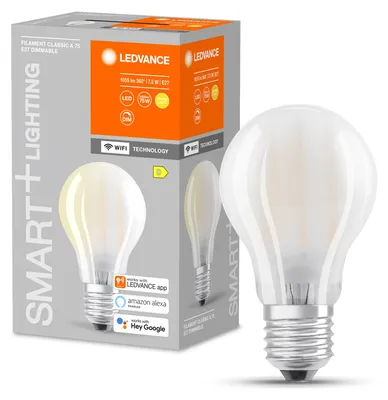 Zdjęcie produktu dla LEDVANCE SMART+ WiFi Filament Classic Dimmable, Inteligentne żarówki, Wi-Fi, Kremowy, Zintegrowane LED, E27, Ciepłe białe