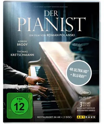 Zdjęcie produktu dla PLAION 1126142, Film, Blu-ray, Niemiecki, Angielski, Francuska, 149 min, Der Pianist, Dramat