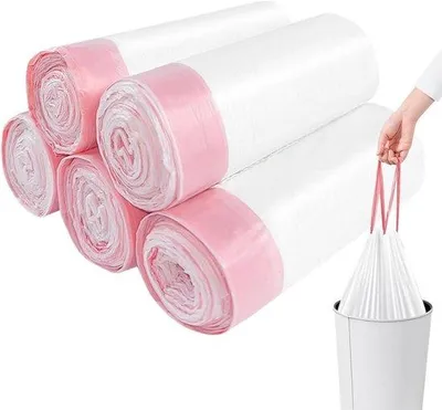 Obrázok produktu pre Odolné vrecia na odpadky, 100 ks, 10 l, so sťahovacím uzáverom, do kancelárie a spálne