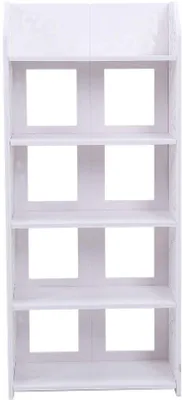 Zdjęcie produktu dla Półka na buty Unyqoos® z 5 półkami, biała, 40 x 23 x 90 cm – miejsce na do 10 par butów, wykonana z PVC, montaż bez użycia narzędzi